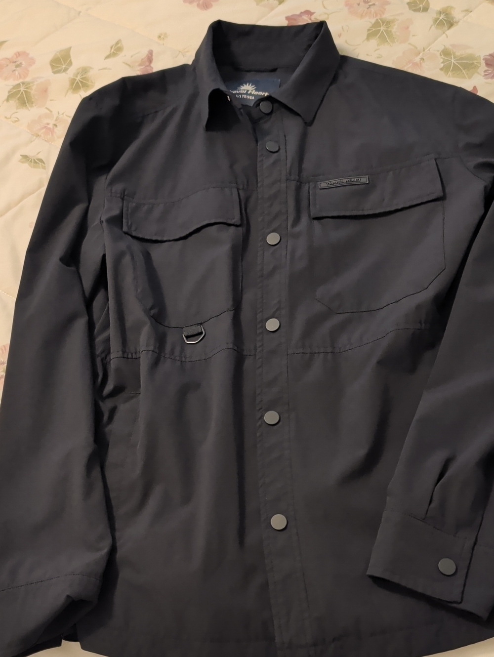 Travel Heart Men's Black Lightweight Shirt Jacket